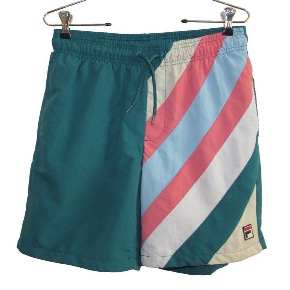 ‎Fila Swim Trunks Teal Green Pockets M